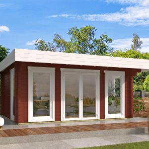 Blokhut - - Blokhut - Tuinhuis Mia | 70 mm | honinggeel geïmpregneerd