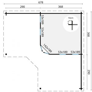 Blokhut - - Blokhut - Tuinhuis Bridgend | 70 mm | honinggeel geïmpregneerd
