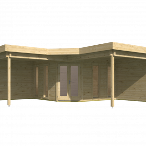 Blokhut - - Blokhut - Tuinhuis Bridgend | 70 mm | grijs geïmpregneerd