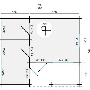 Blokhut - - Blokhut - Tuinhuis Edelweiss | 70 mm | vuren groen geïmpregneerd