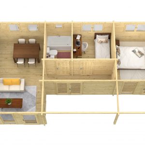 Blokhut - - Blokhut - Tuinhuis Letterkenny | 70 mm | vuren honinggeel geïmpregneerd