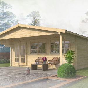 Blokhut - - Blokhut - Tuinhuis Rune | 70 mm | vuren bruin geïmpregneerd