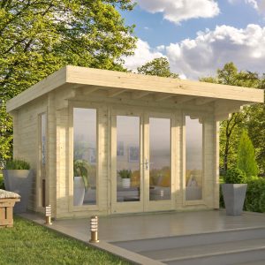 Blokhut - - Blokhut - Tuinhuis Whitegate | 70 mm | bruin geïmpregneerd