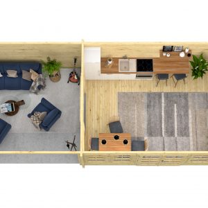 Blokhut - - Blokhut - Tuinhuis Big Ben | 70 mm | vuren grijs geïmpregneerd