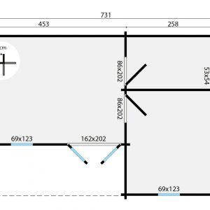 Blokhut - - Blokhut - Tuinhuis Ollie | 70 mm | vuren bruin geïmpregneerd