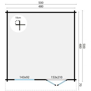 Blokhut - - Blokhut - Tuinhuis Dingle | 70 mm | vuren honinggeel geïmpregneerd