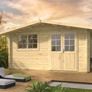 Blokhut - - Blokhut - Tuinhuis Dingle | 70 mm | vuren bruin geïmpregneerd