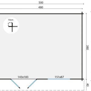 Blokhut - - Blokhut - Tuinhuis Toledo | 34 mm | vuren honinggeel geïmpregneerd