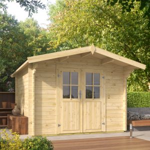 Blokhut - - Blokhut - Tuinhuis Albacete | 34 mm | vuren grijs geïmpregneerd