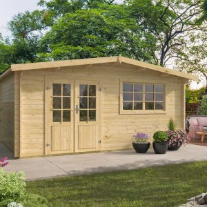 Blokhut - - Blokhut - Tuinhuis Toledo | 34 mm | vuren groen geïmpregneerd