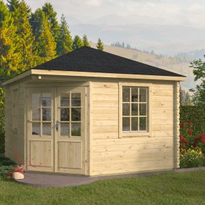 Blokhut - - Blokhut - Tuinhuis Nilsson | 44 mm | vuren groen geïmpregneerd