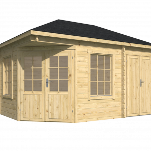 Blokhut - - Blokhut - Tuinhuis Agnes | 44 mm | vuren groen geïmpregneerd