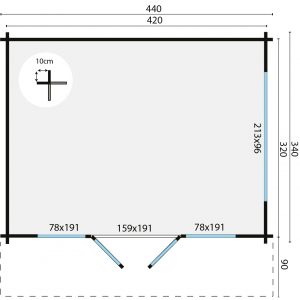 Blokhut - - Blokhut - Tuinhuis Blackpool | 58 mm | vuren Red Class Wood geïmpregneerd