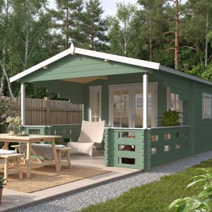 Blokhut - - Blokhut - Tuinhuis Sanstrov | 44 mm | vuren grijs geïmpregneerd