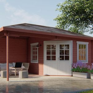 Blokhut - - Blokhut - Tuinhuis Christoffer | 28 mm | vuren bruin geïmpregneerd