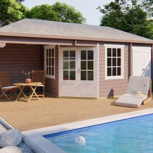 Blokhut - - Blokhut - Tuinhuis Olson | 44 mm | vuren Red Class Wood geïmpregneerd