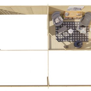 Blokhut - - Blokhut - Tuinhuis Oletha | 40 mm | vuren grijs geïmpregneerd