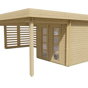 Blokhut - - Blokhut - Tuinhuis Oletha | 40 mm | vuren bruin geïmpregneerd