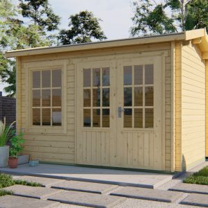 Blokhut - - Blokhut - Tuinhuis Daisy | 40 mm | vuren grijs geïmpregneerd