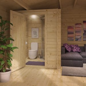 Blokhut Toilet/Shower - Blokhut Toilet/Shower Kit XXL | 28 mm | onbehandeld