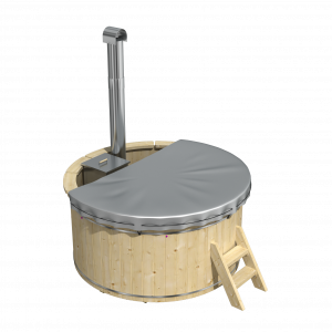 Hottub met - Hottub met interne RVS kachel ø200 cm onbehandeld vuren