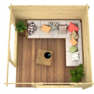 Blokhutprieel Mitch - Blokhutprieel Mitch | 28 mm | vuren bruin geïmpregneerd