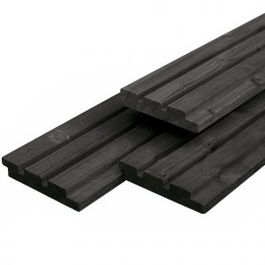 Douglas triple - Douglas triple profiel 1,9 x 13,0 x 500 cm, gedroogd, zwart gespoten, geschaafd