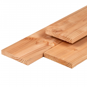Douglas vlonderplank - Douglas vlonderplank 2,8 x 19,5 x 400 cm, gedroogd, 3 zijden geschaafd, 1 zijde fijnbezaagd, 1 zijde vellingkant