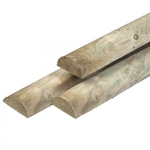 Grenen pallisade - Grenen pallisade ½Ø 7,0 x 250 cm, groen geïmpregneerd, rond gefreesd