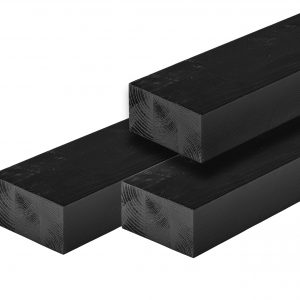 ME vuren - ME vuren ligger 6,5 x 12,0 x 400 cm, zwart gespoten, geschaafd