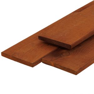 Grenen plank - Grenen plank 1,6 x 14,0 x 180 cm, vers, bruin geïmpregneerd, geschaafd, 4 ronde hoeken