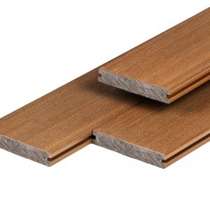 PuraShield composiet - PuraShield composiet vlonderplank 2,3 x 13,8 x 300 cm, teak, massief, fijne houtnerf, clip systeem