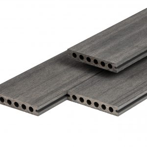 PuraShield composiet - PuraShield composiet vlonderplank 2,3 x 13,8 x 400 cm, dark grey, semi-massief, fijne houtnerf, clip systeem