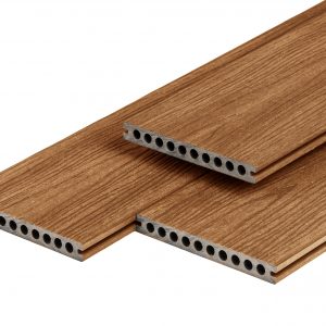 PuraShield composiet - PuraShield composiet vlonderplank 2,3 x 21,0 x 400 cm, teak, semi-massief, fijne houtnerf, clip systeem