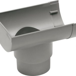 Gooteinduitloop, PVC, grijs, 70/80 x 100 mm