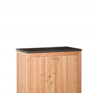 Buitenkeuken dubbel 90 Excellent, 90 x 109 x 56 cm (HxBxD) met schap en deuren, onbehandeld. - Woodvision