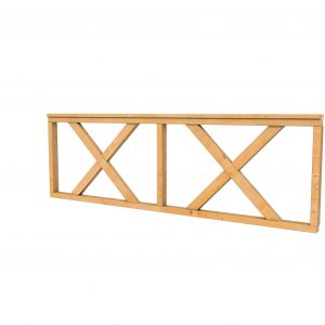 Hekwerk met kruis douglas type B, 228,5 x 73 cm, onbehandeld. - Woodvision
