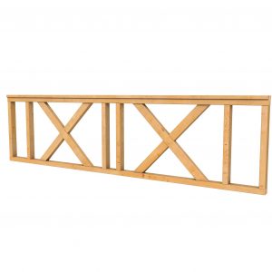 Hekwerk met kruis douglas type C, 278,5 x 73 cm, onbehandeld. - Woodvision