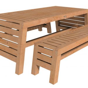 Tuinset Riva Excellent, 2 x bank en 1 x tafel, onbehandeld. - Woodvision