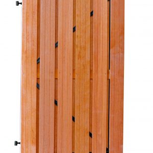 Hardhouten plankendeur recht verticaal op zwart verstelbaar stalen frame 100 x 180 cm. - Woodvision