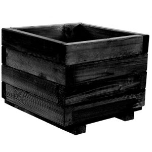 Bloembak vierkant 32 x 40 x 40 cm (HxBxD), geïmpregneerd en zwart gedompeld. - Woodvision