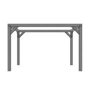 Vuren pergola houtpakket 300 x 400 cm t.b.v. strakdoek 292 x 392 cm, zwart gedompeld. - Woodvision