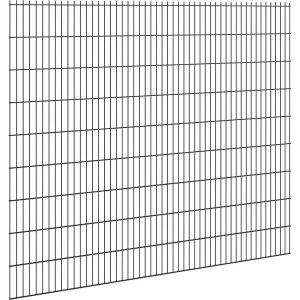 Hillfence metalen scherm, dubbele staafmat, 250 x 103 cm, zwart. - Woodvision