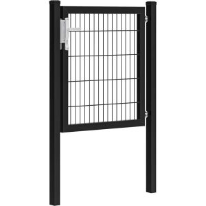 Hillfence metalen enkele poort Premium-line inclusief slot, 100 x 100 cm, zwart. - Woodvision