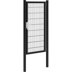 Hillfence metalen enkele poort Premium-line inclusief slot, 100 x 180 cm, zwart. - Woodvision