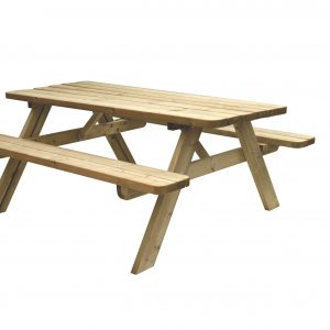 Picknicktafel Easy, 40 mm dik, bladmaat 180 x 70 cm, groen geïmpregneerd. - Woodvision