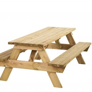 Picknicktafel Bobito, 40 mm dik, bladmaat 220 x 71 cm, groen geïmpregneerd. - Woodvision