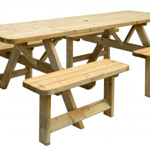 Picknicktafel Family, bladmaat 70 x 240 cm, groen geïmpregneerd. - Woodvision