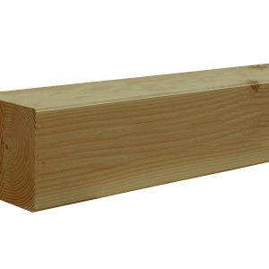 Douglas geschaafde paal duplo verlijmd 14 x 14 x 300 cm, groen geïmpregneerd. - Woodvision