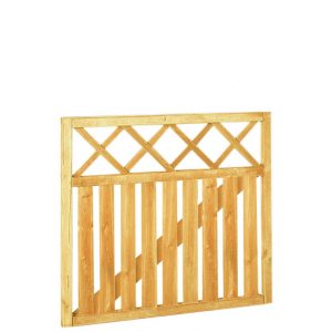 Rechthekpoort met trellis 100 x 90 cm, groen geïmpregneerd. - Woodvision